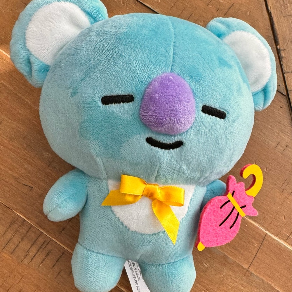 Official BT21 Line Friends Friendly Koya Bow & Umbrella RM 13” Plush BTS Round 1